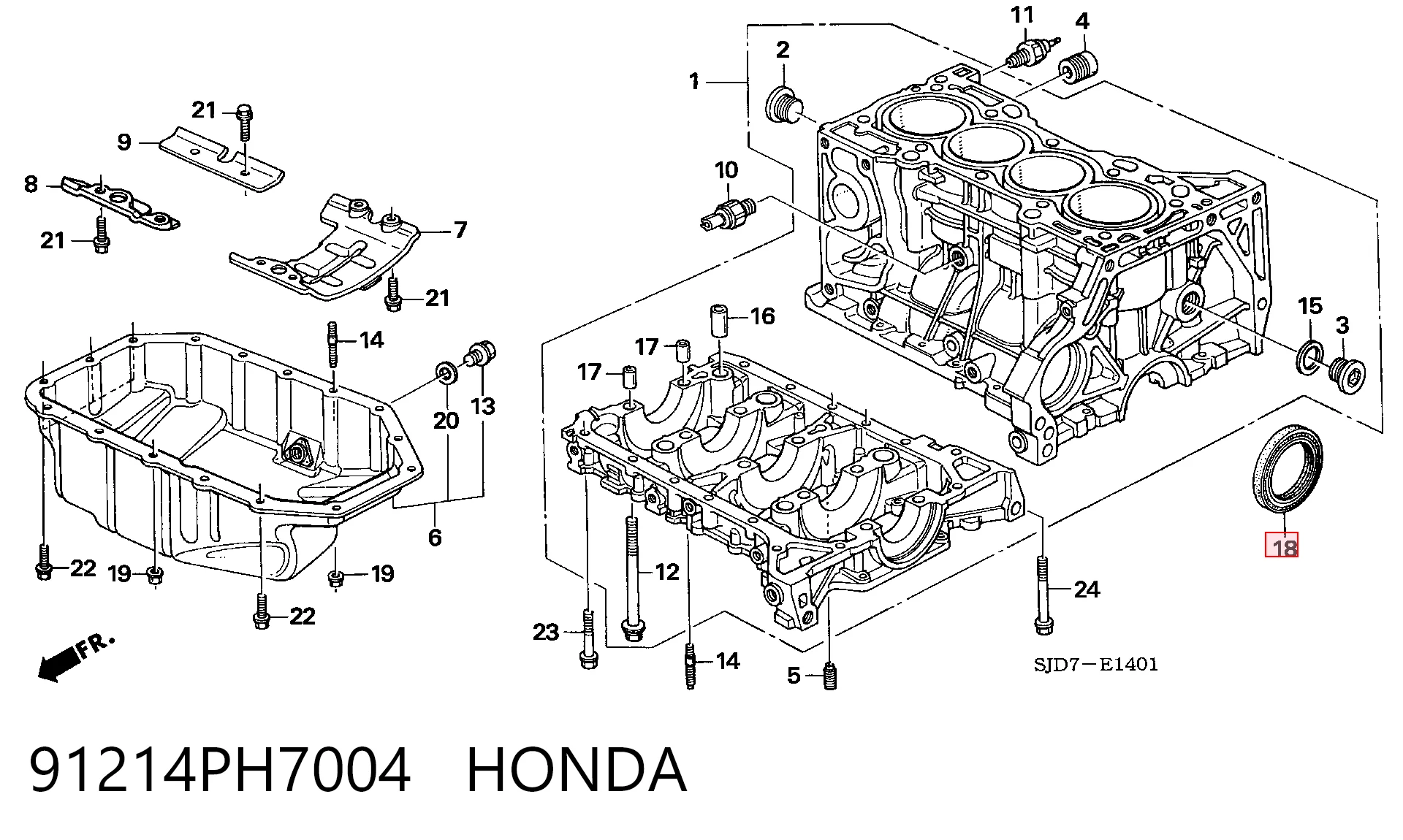 Retén del cigüeñal Honda Jazz hatchback (GD, GE) (2002 - 2008) precio, desde 7,46 EUR