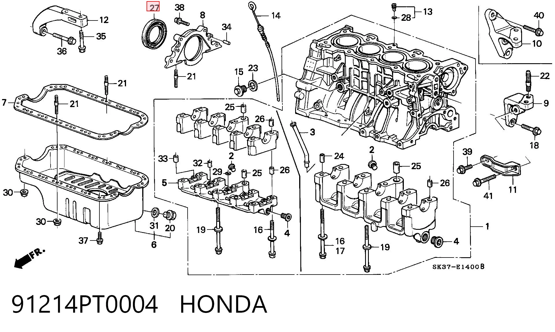 Anillo retén cigüeñal frontal Honda Civic IV