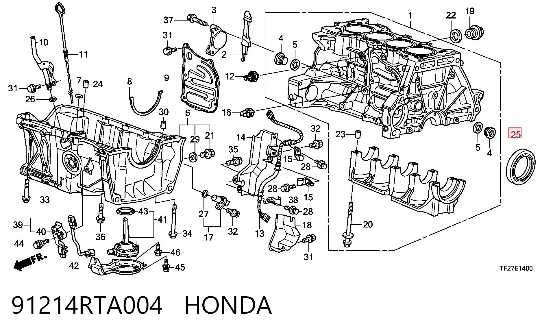 91214RTA004 Honda Anillo retén cigüeñal