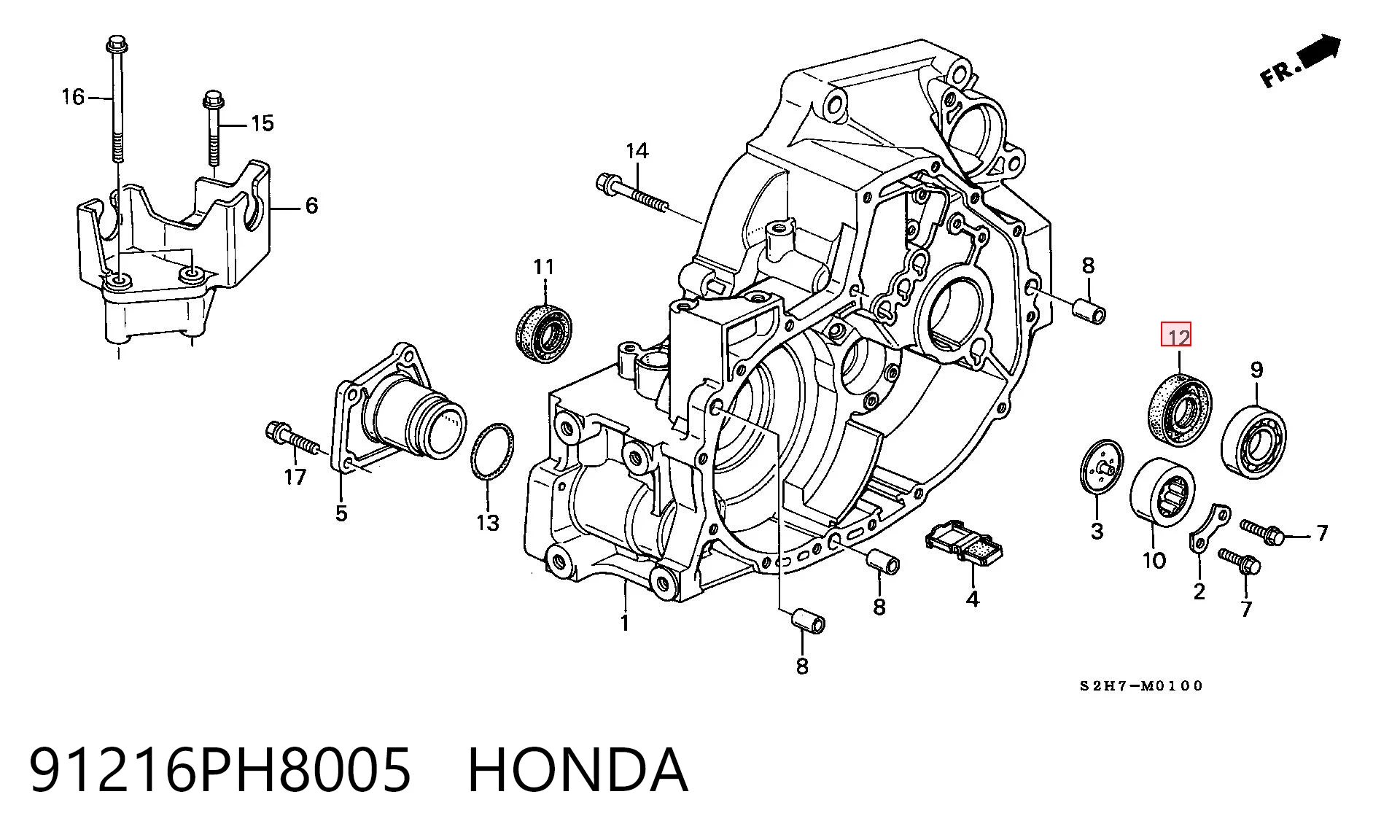 91216PH8005 Honda Retén del eje primario de la transmisión