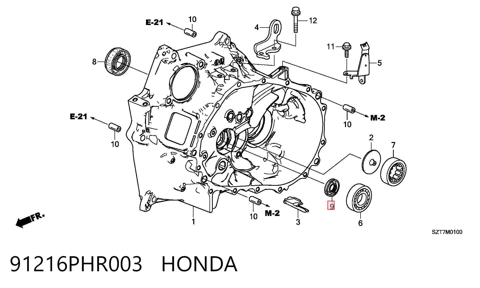91216PHR003 Honda Retén del eje primario de la transmisión