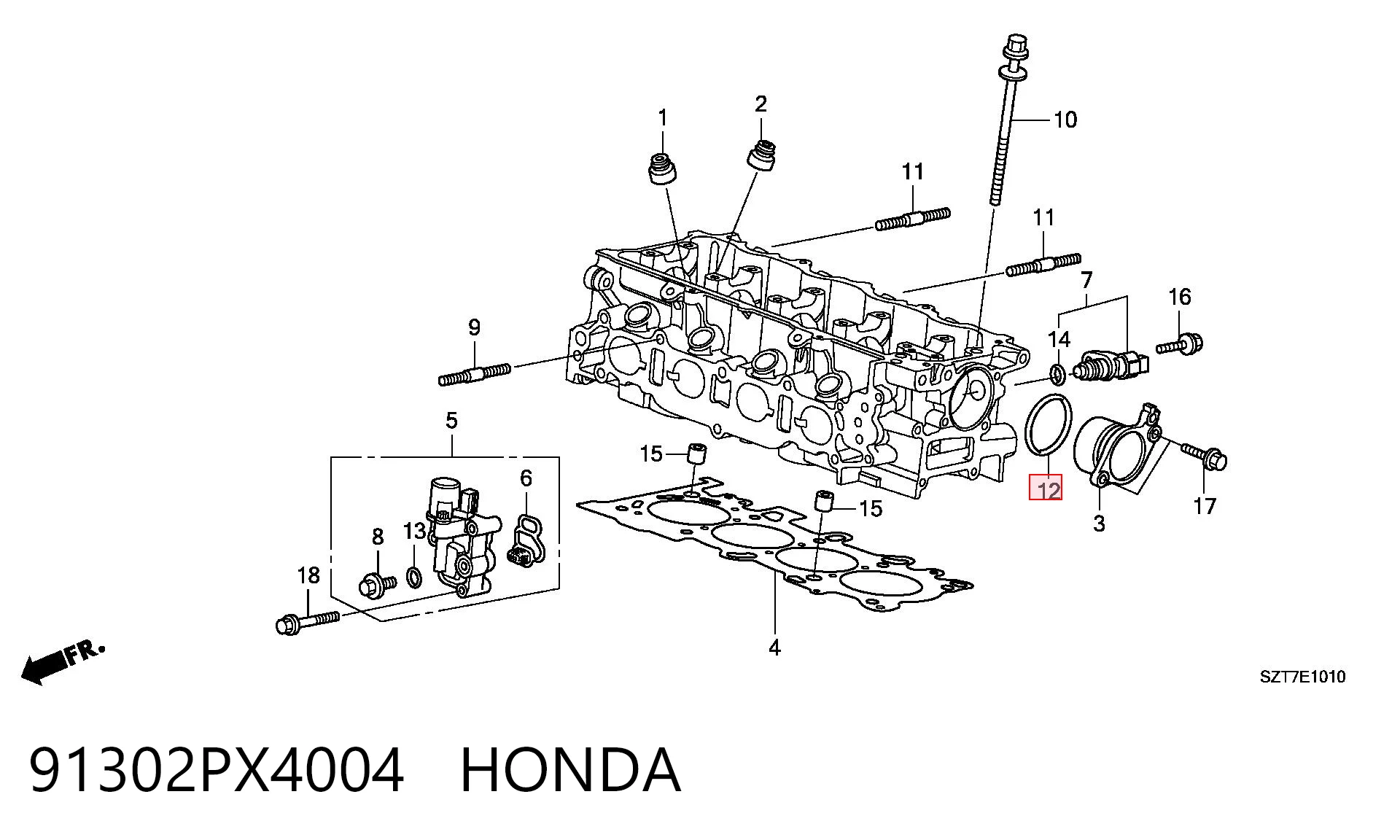 91302PX4004 Honda Junta de tapa trasera del bloque de cilindros