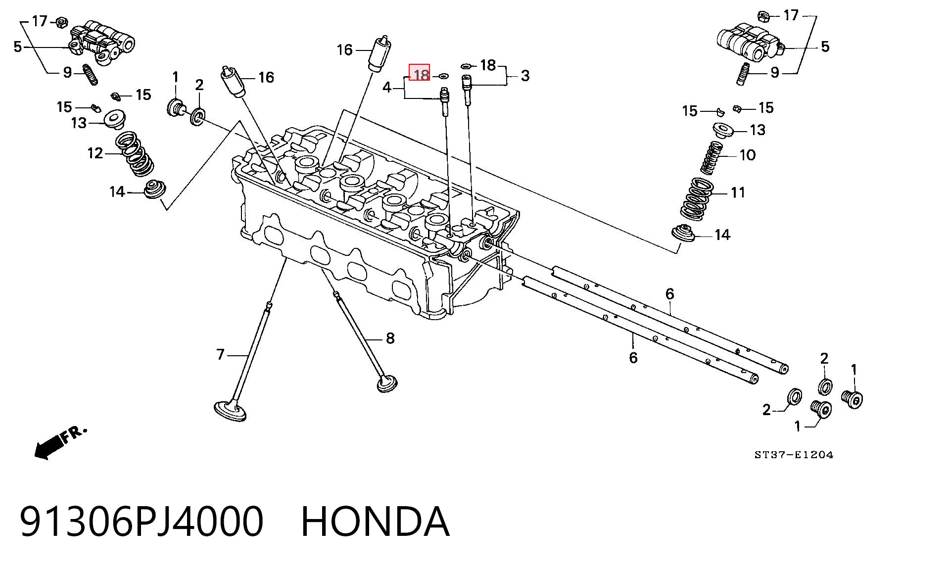 91306PJ4000 Honda Juego de juntas, colector de admisión