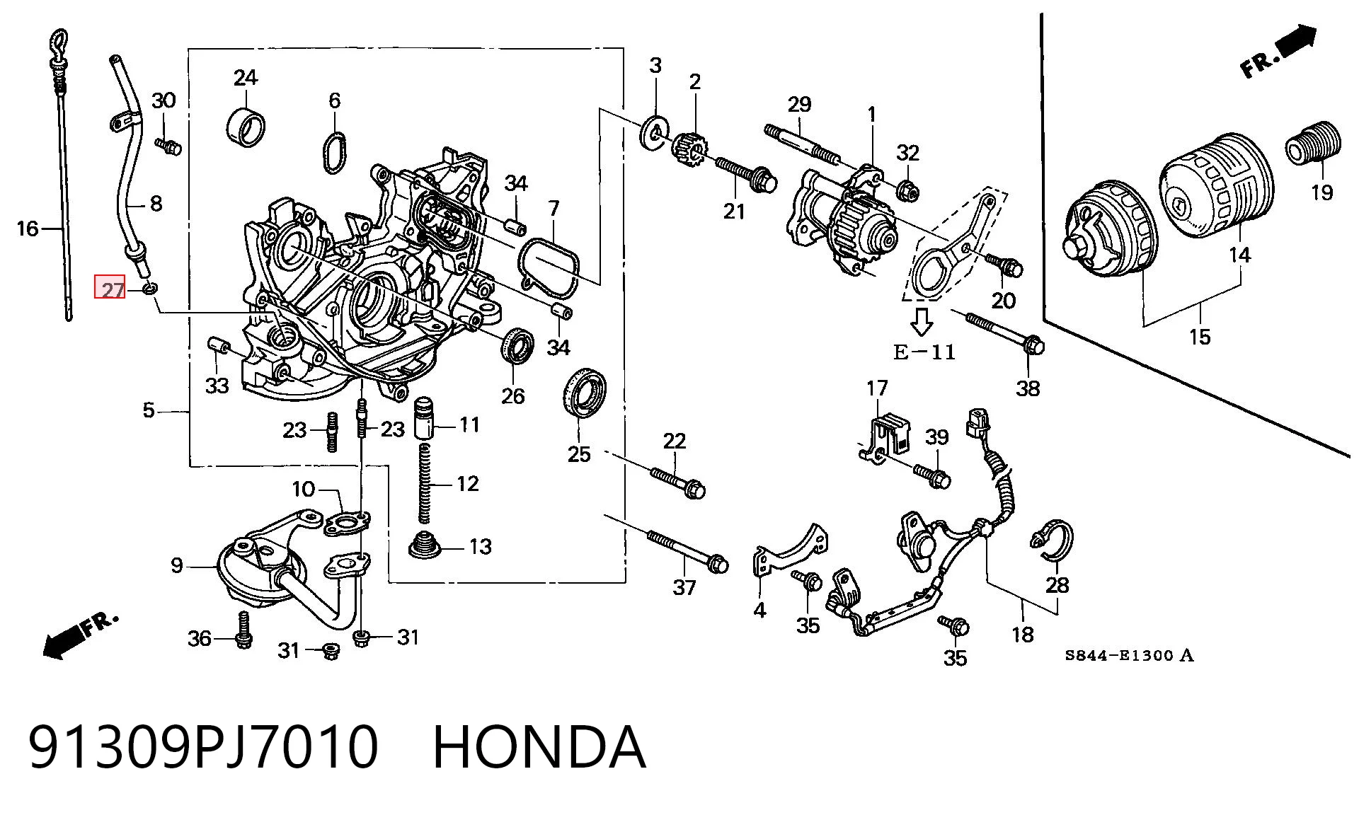 Junta del colector de admisión 91309PJ7010 HONDA