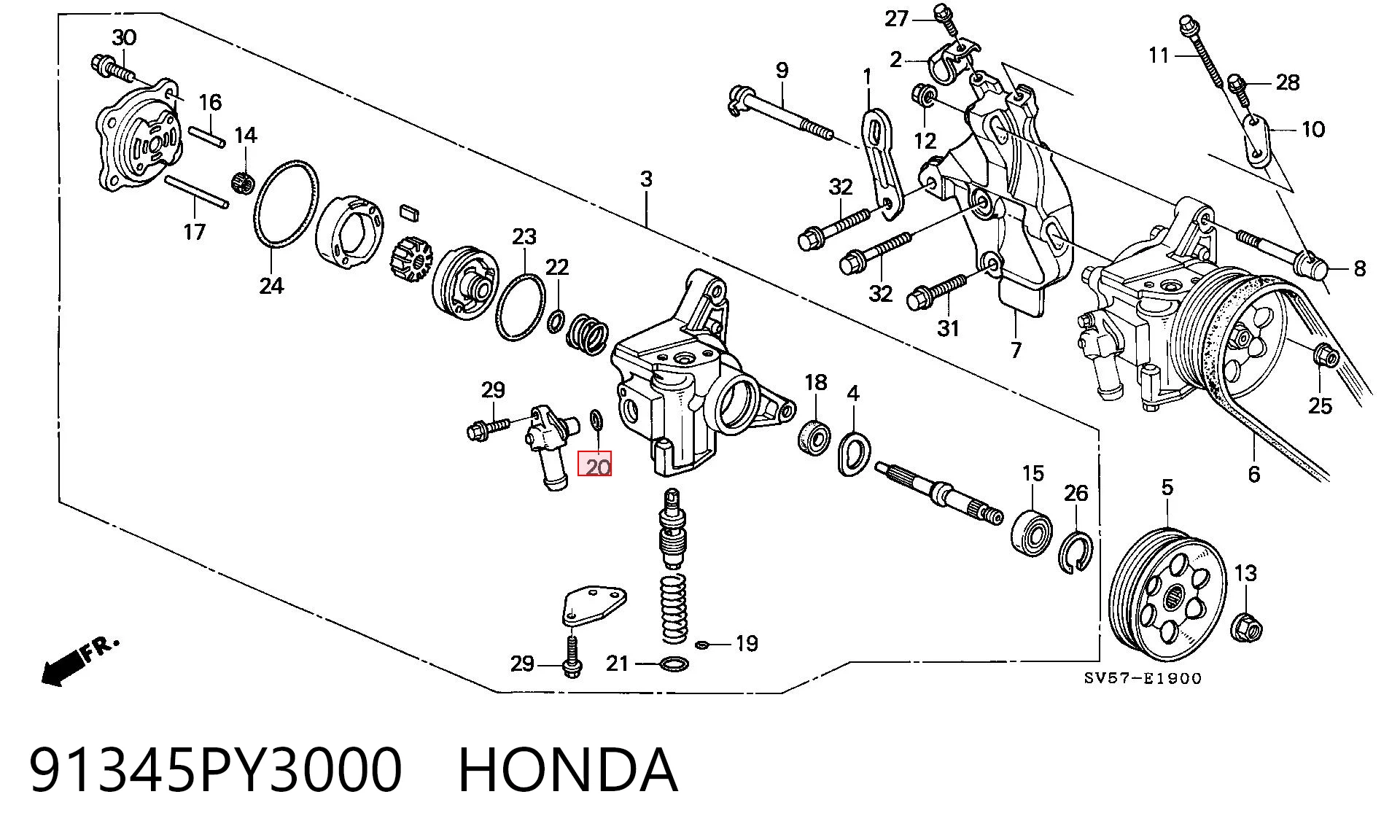 91345PY3000 Honda