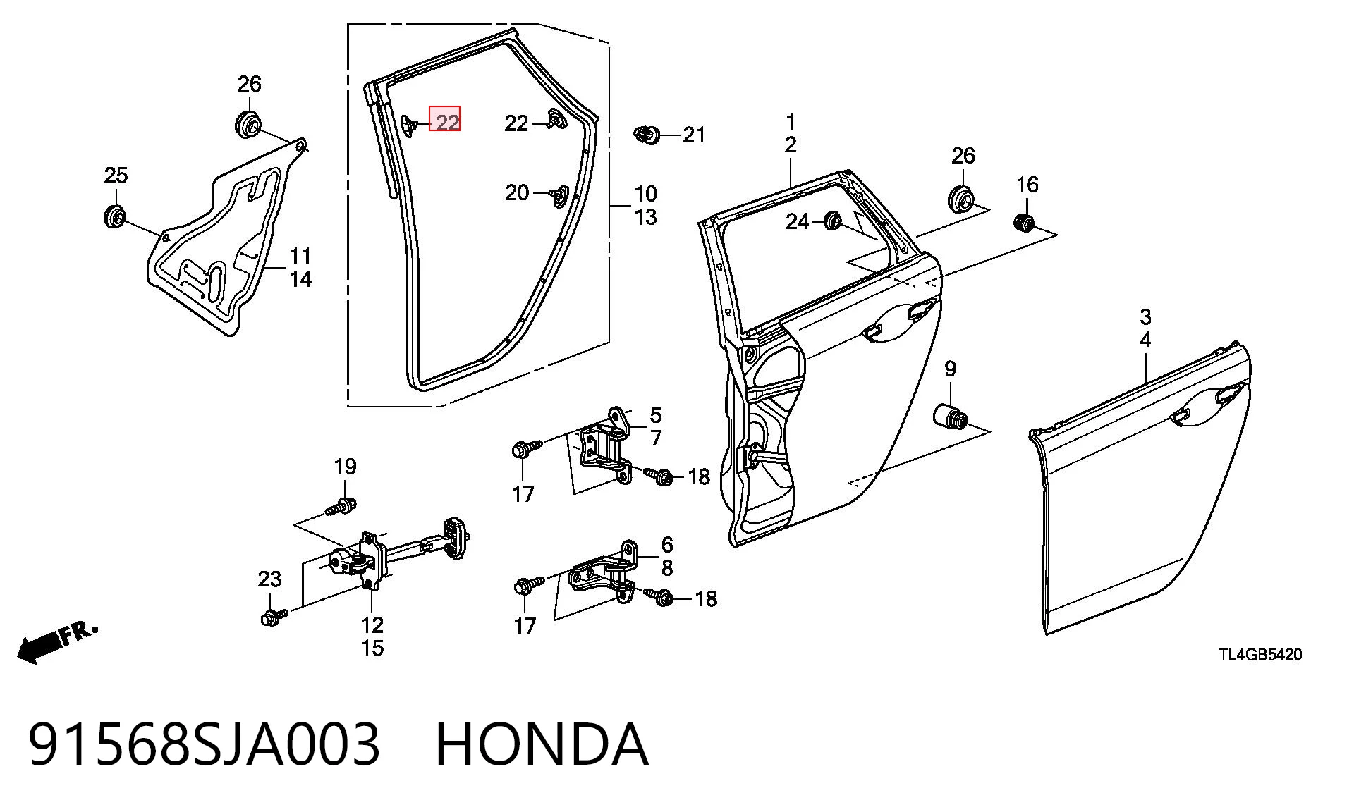 91568SJA003 Honda