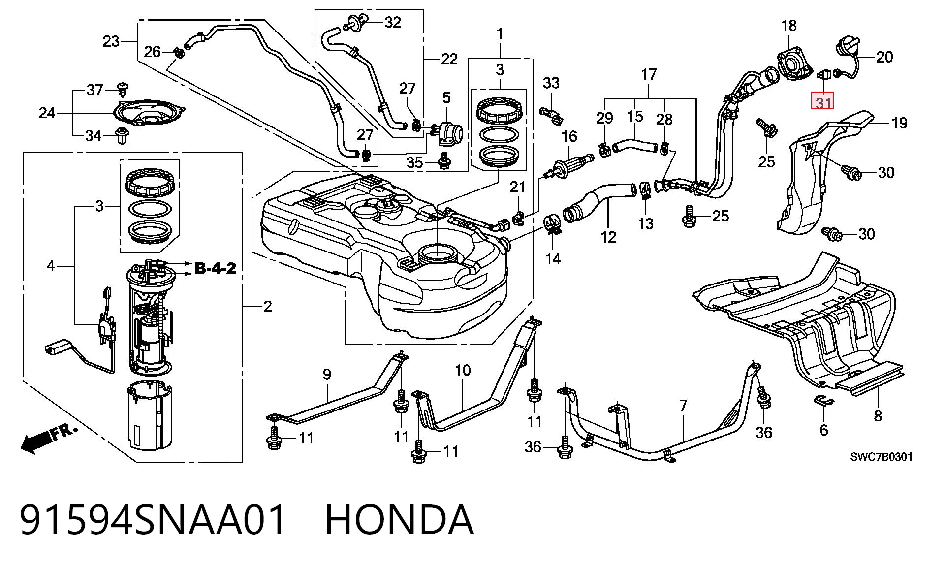 91594SNAA01 Honda 