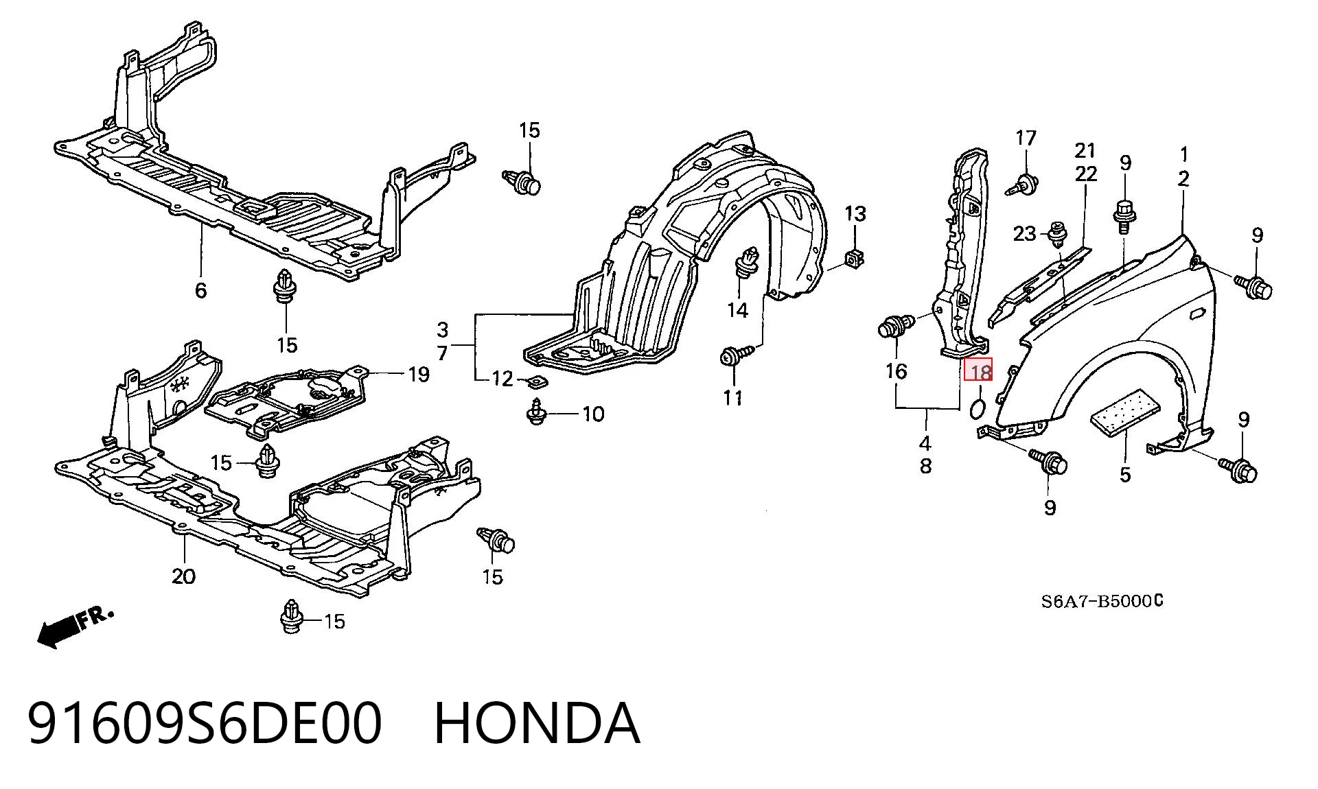 91609S6DE00 Honda