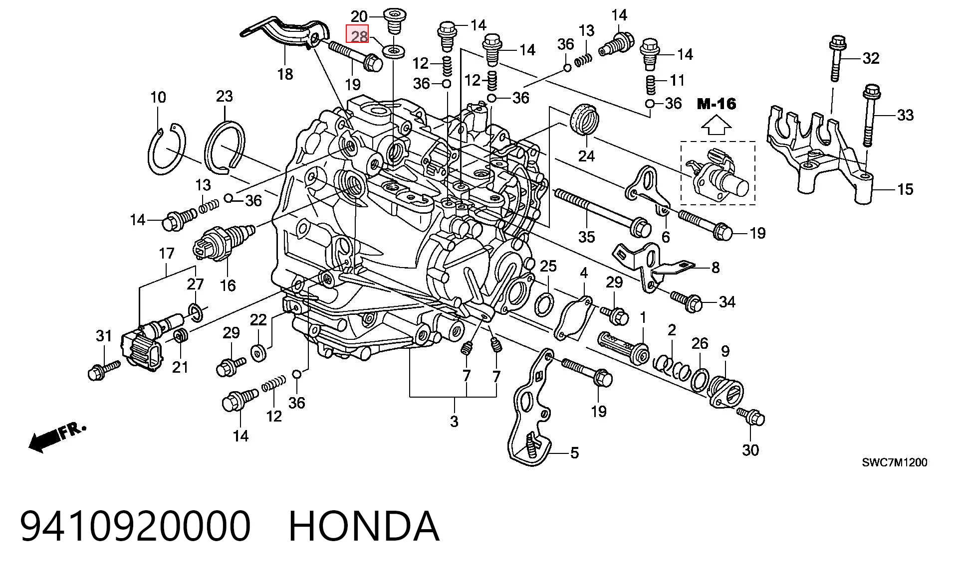 9410920000 Honda Junta del tapón del cárter de aceite