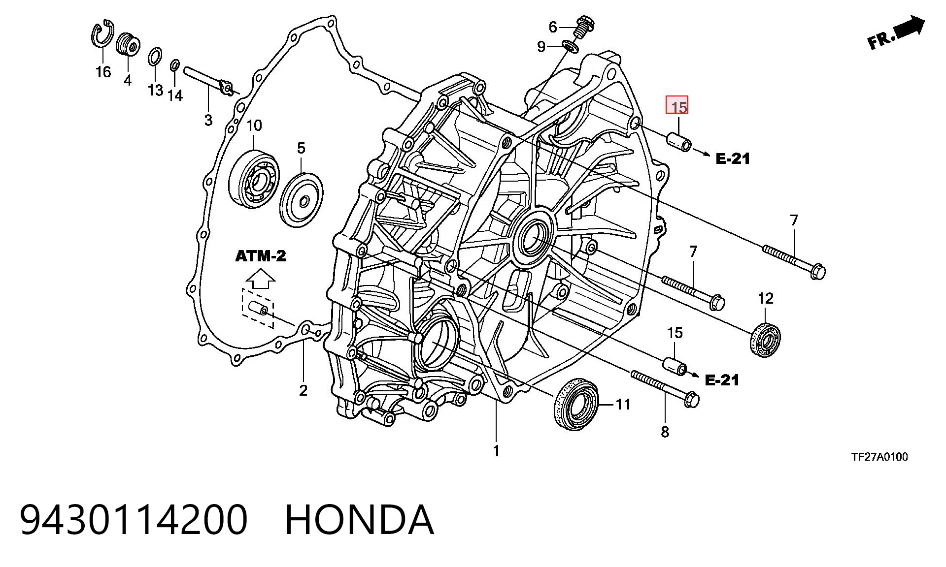 9430114200 Honda Guía de válvula de admisión