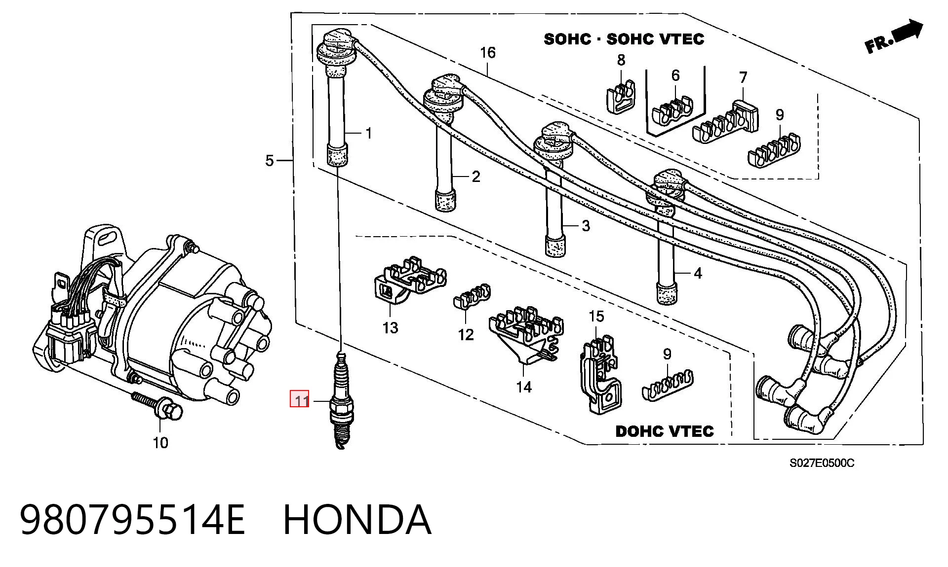 980795514E Honda Bujía de ignición