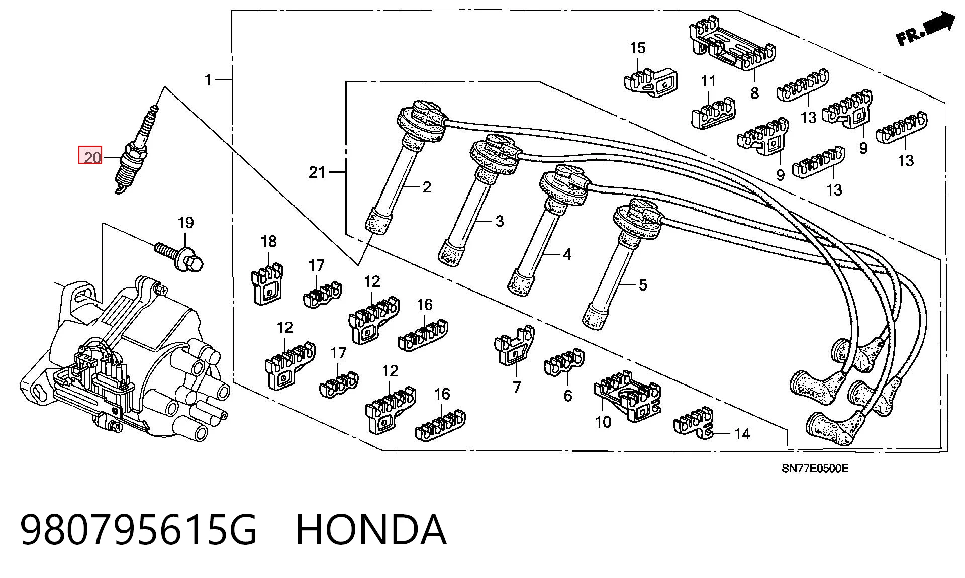 Bujía de encendido 980795615G HONDA