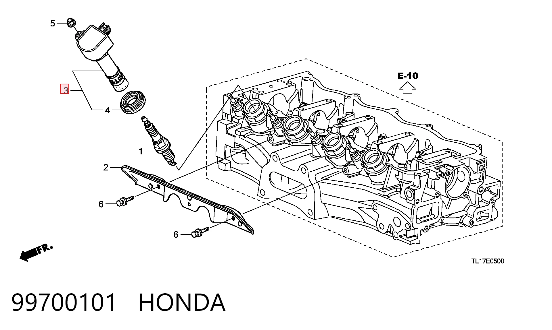 99700101 Honda Bobina de ignición