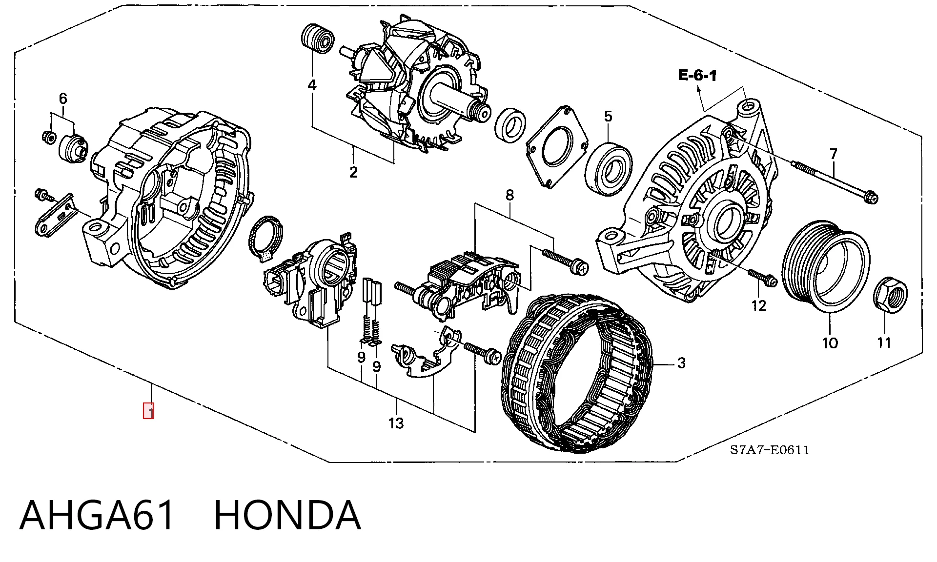 Alternador AHGA61 HONDA