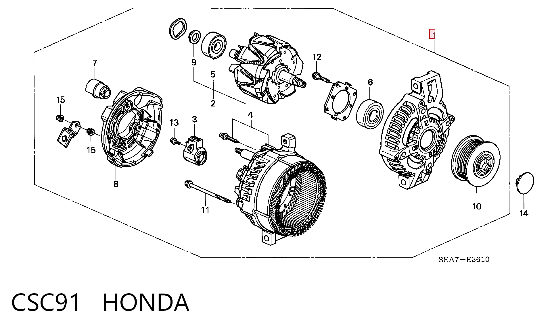 CSC91 Honda Alternador de coche