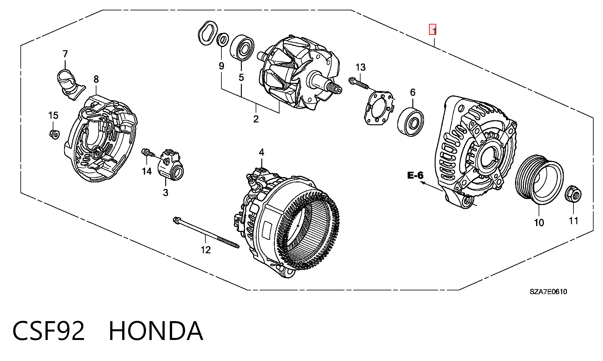 CSF92 Honda Alternador de coche