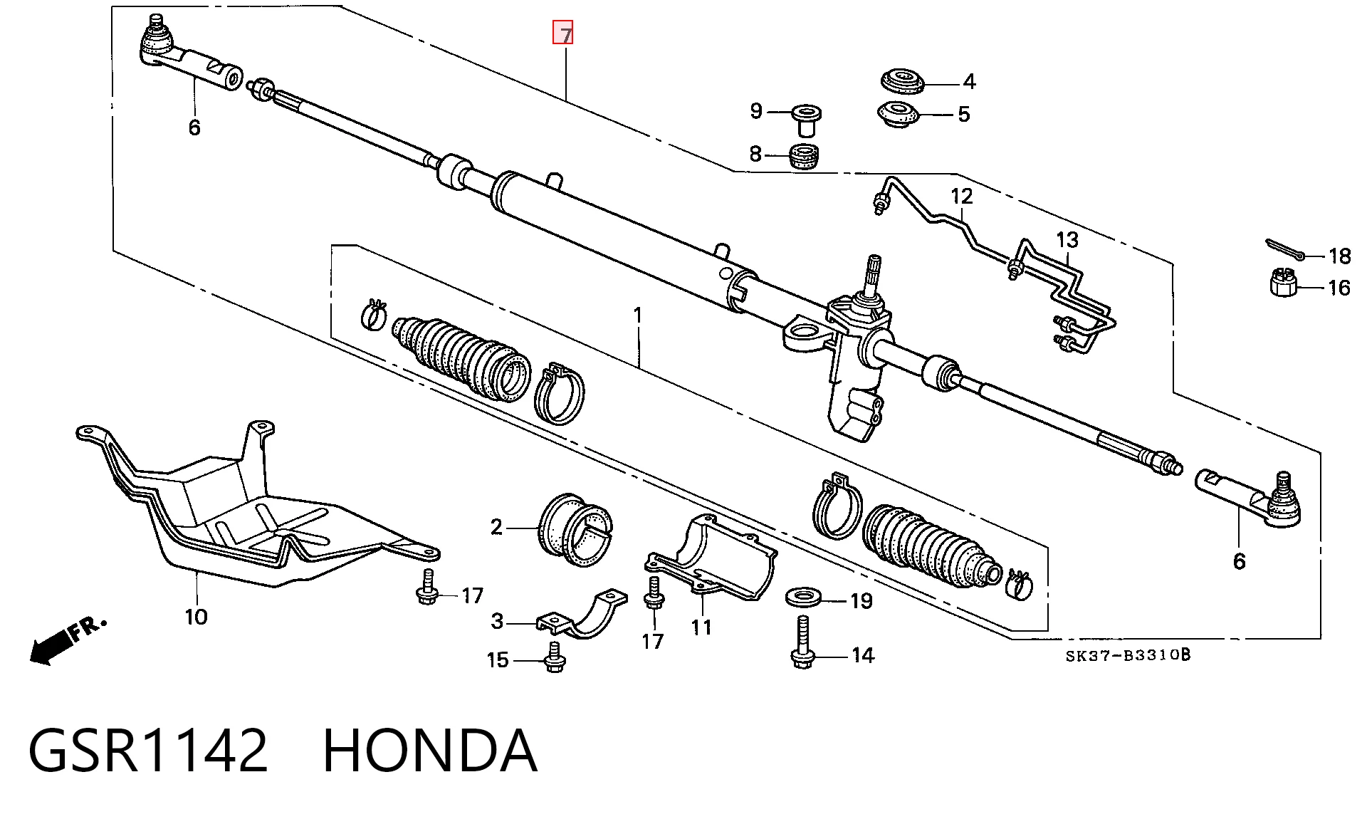 Cremallera de dirección HONDA GSR1142