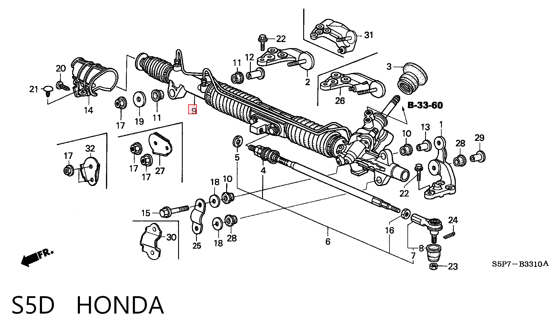  Cremallera de dirección Honda CR-V 2