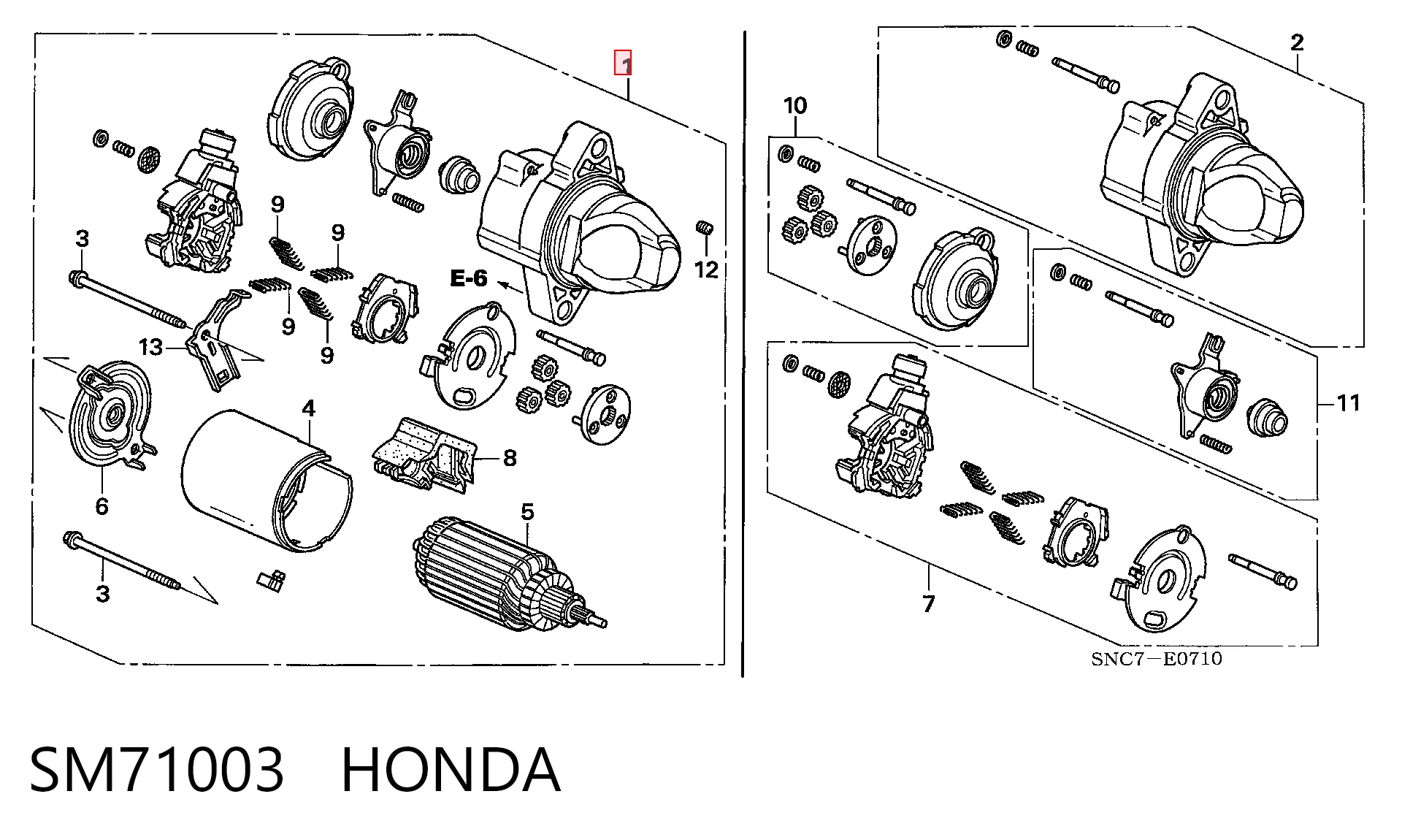 SM71003 Honda Arranque motores