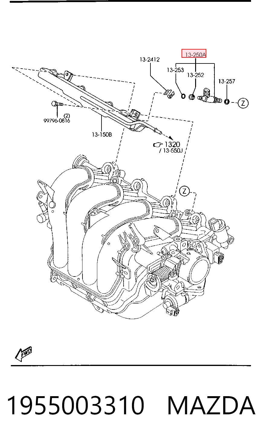 1955003310 Mazda Inyector de combustible