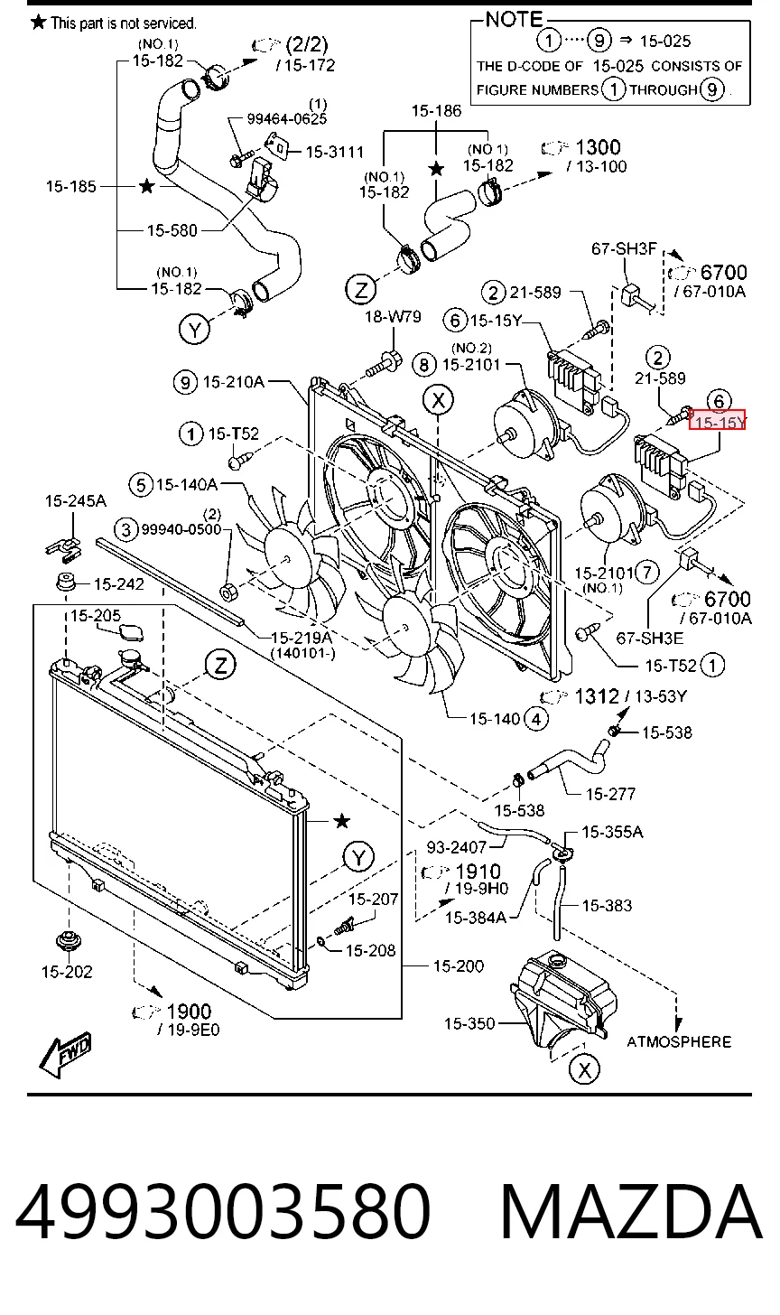 4993003580 Mazda Regulador de velocidad del ventilador de refrigeración (unidad de control)