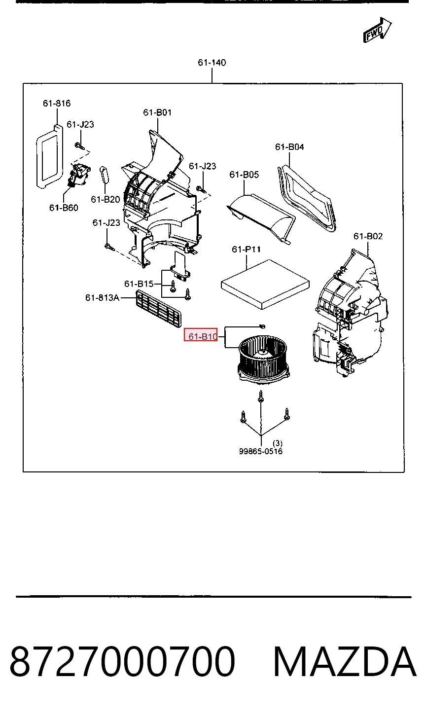 Ventilador de habitáculo para Mazda 6  GH