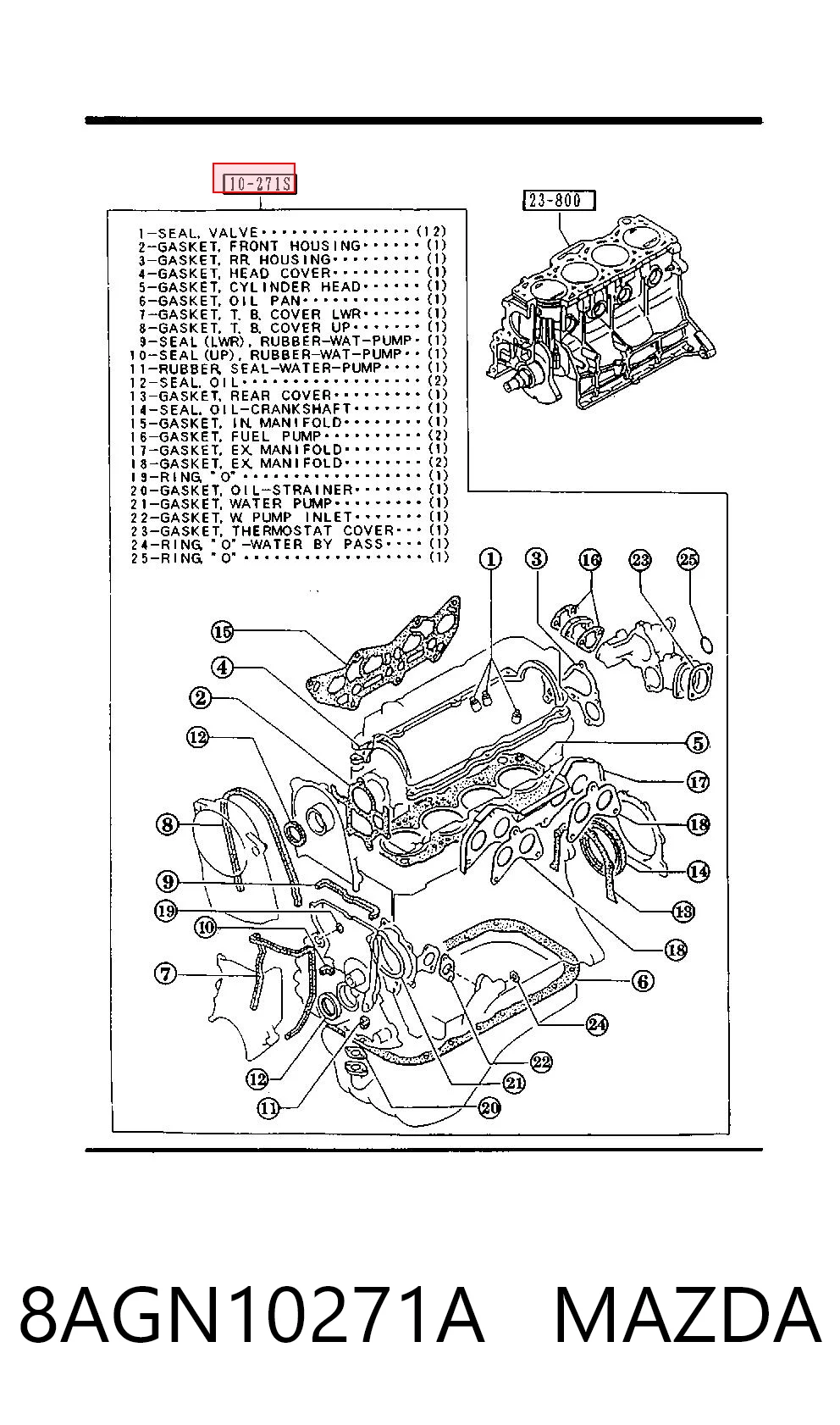 Juego juntas motor para Mazda 626 III GD