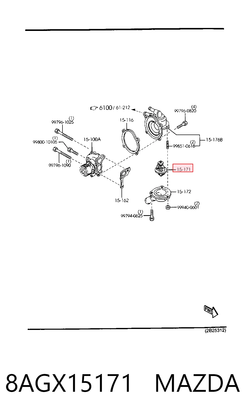 Termostato 8AGX15171 MAZDA