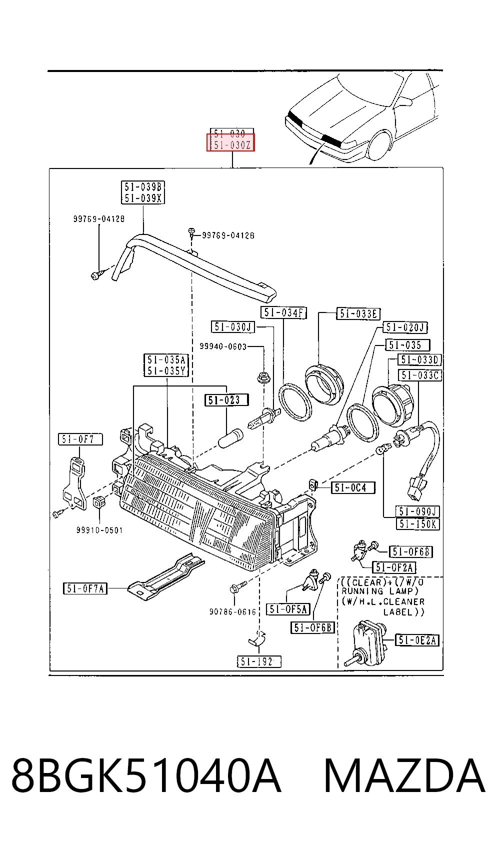 Luz frontal Mazda 626 III (GD)