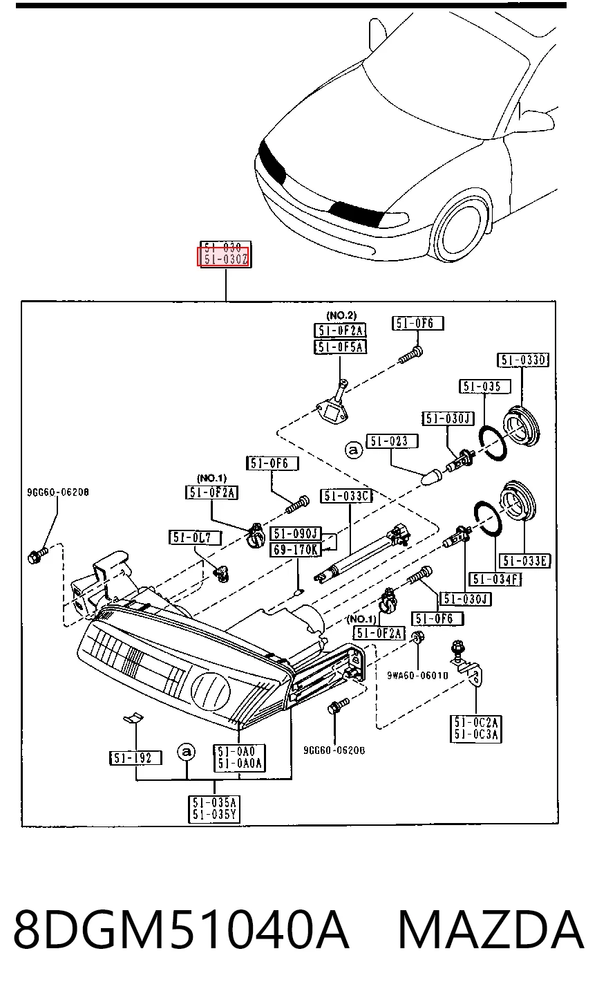 Faros para Mazda 626 IV GE