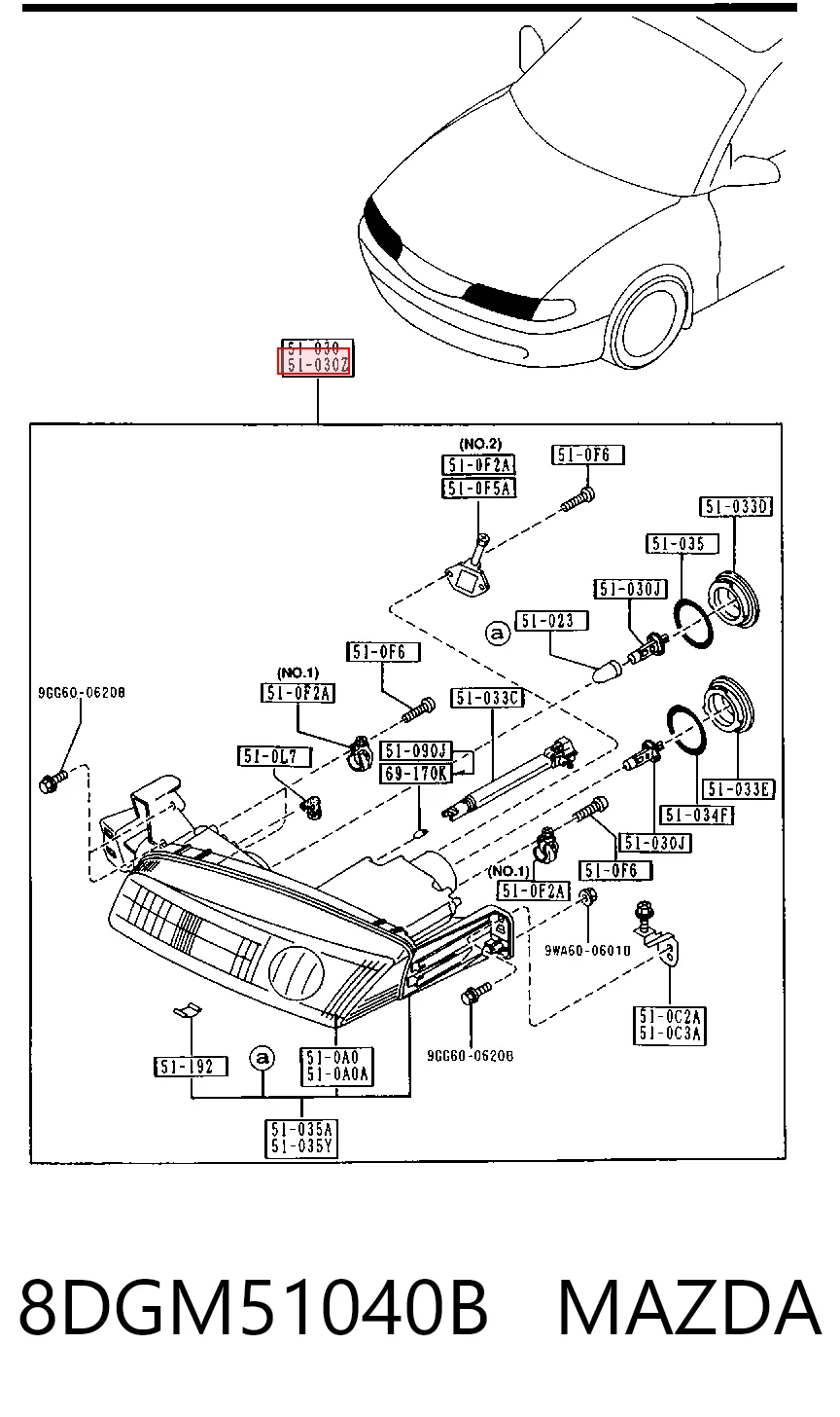 Faro Mazda 626 IV hatchback (GE) (1991 - 1997) precio, desde 123,18 EUR