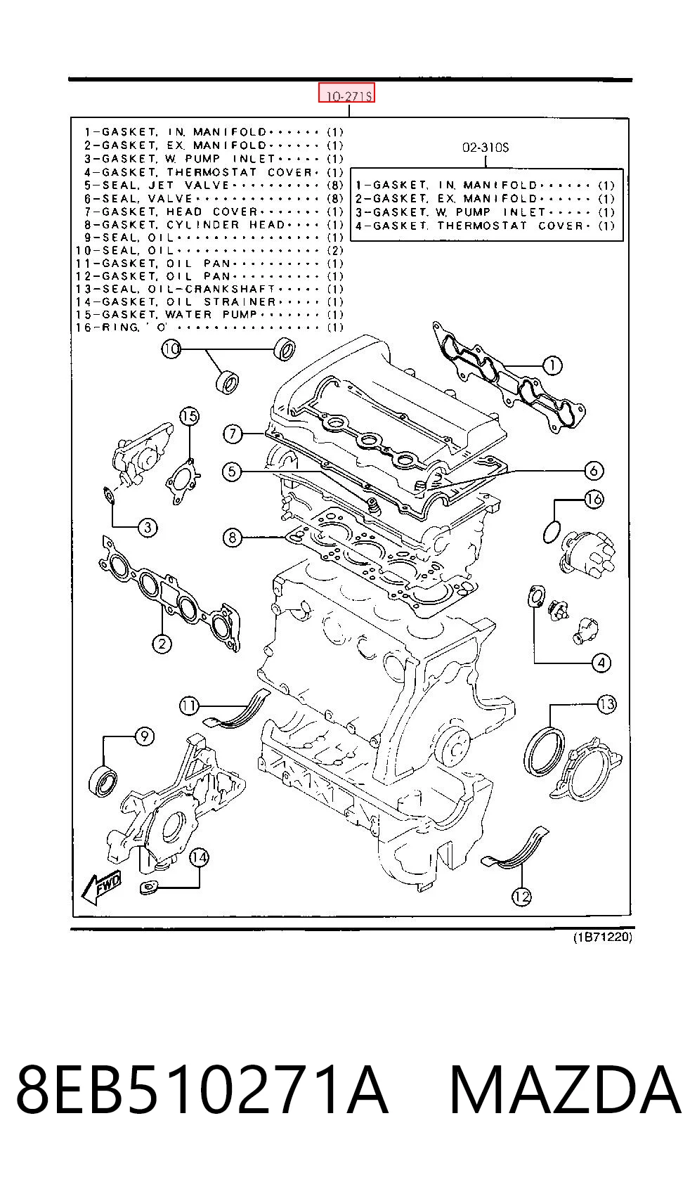 Juego juntas motor para Mazda 323 F V BA