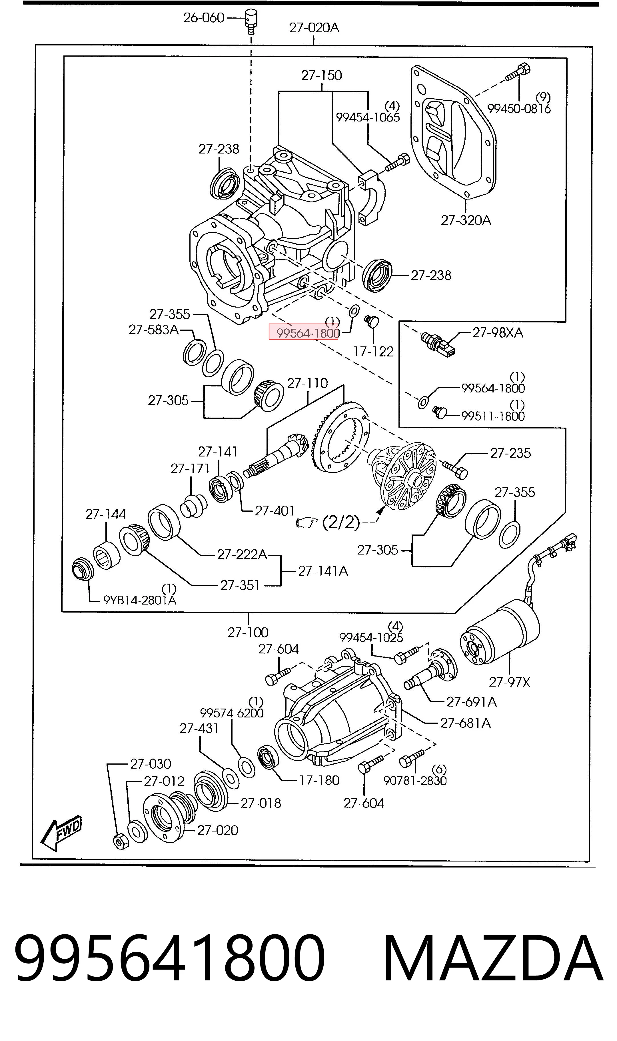 Junta del tapón del cárter de la transmisión automática 995641800 Hyundai/Kia