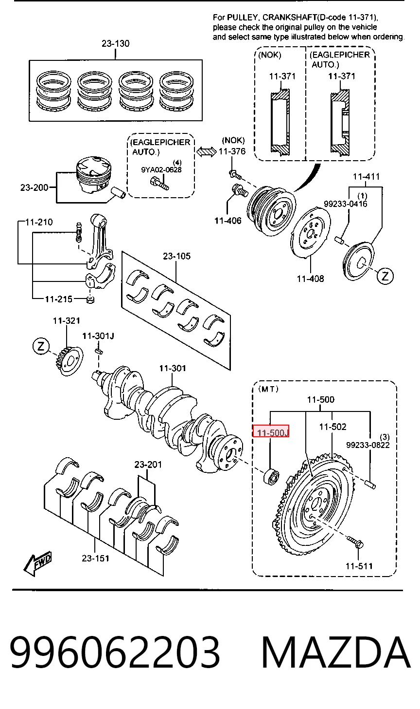 Cojinete alternador para KIA Cerato (LD)