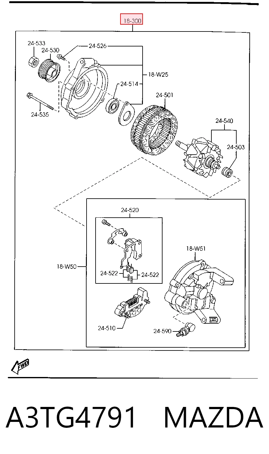 A3TG4791 Mazda Alternador de coche