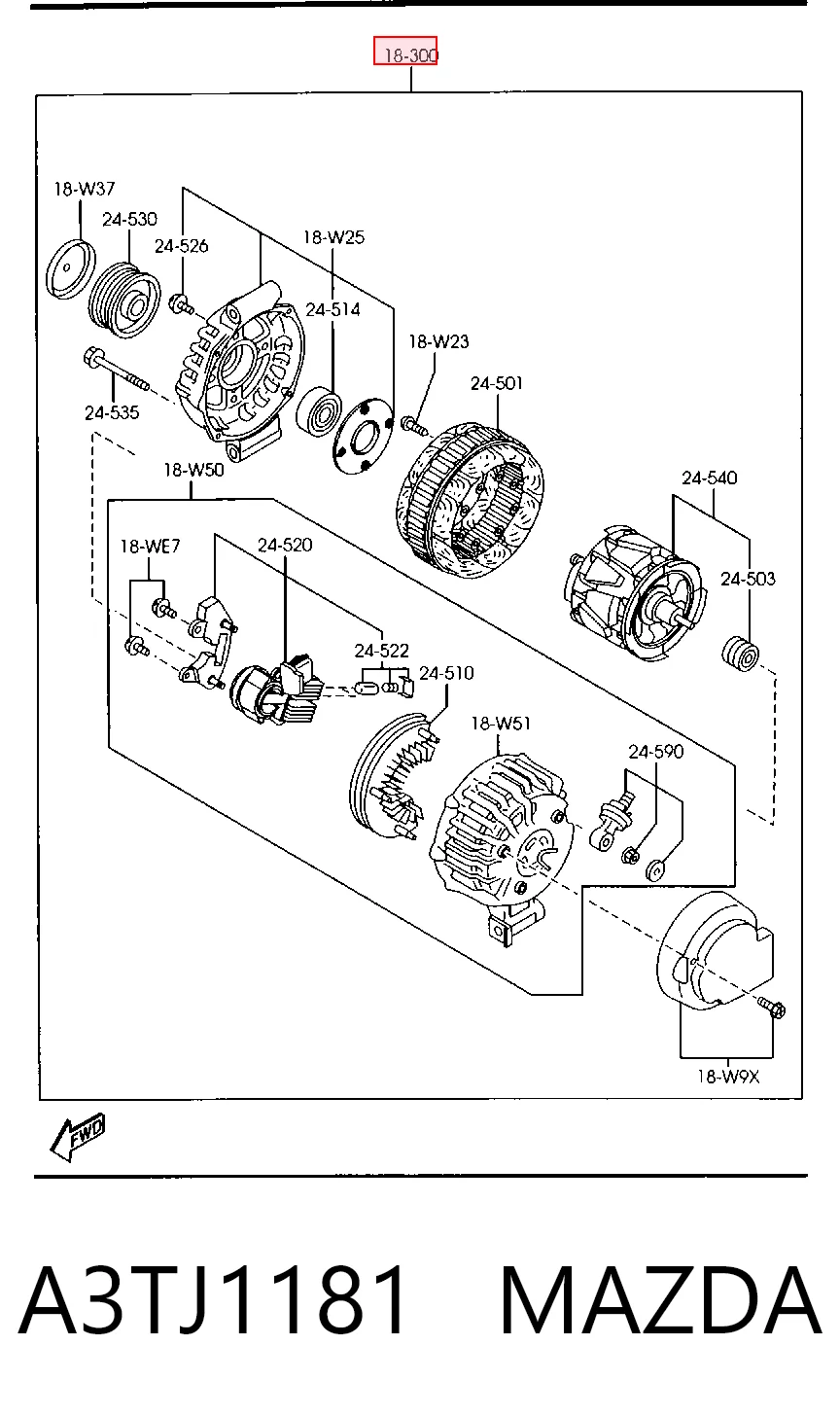 A3TJ1181 Mazda Alternador de coche