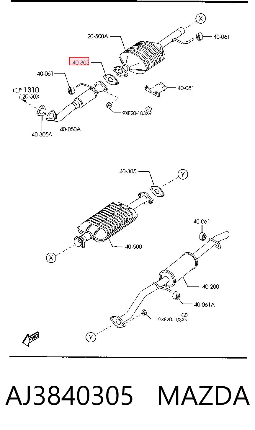 Junta de tubo de escape silenciador Ford Mondeo II (BFP)