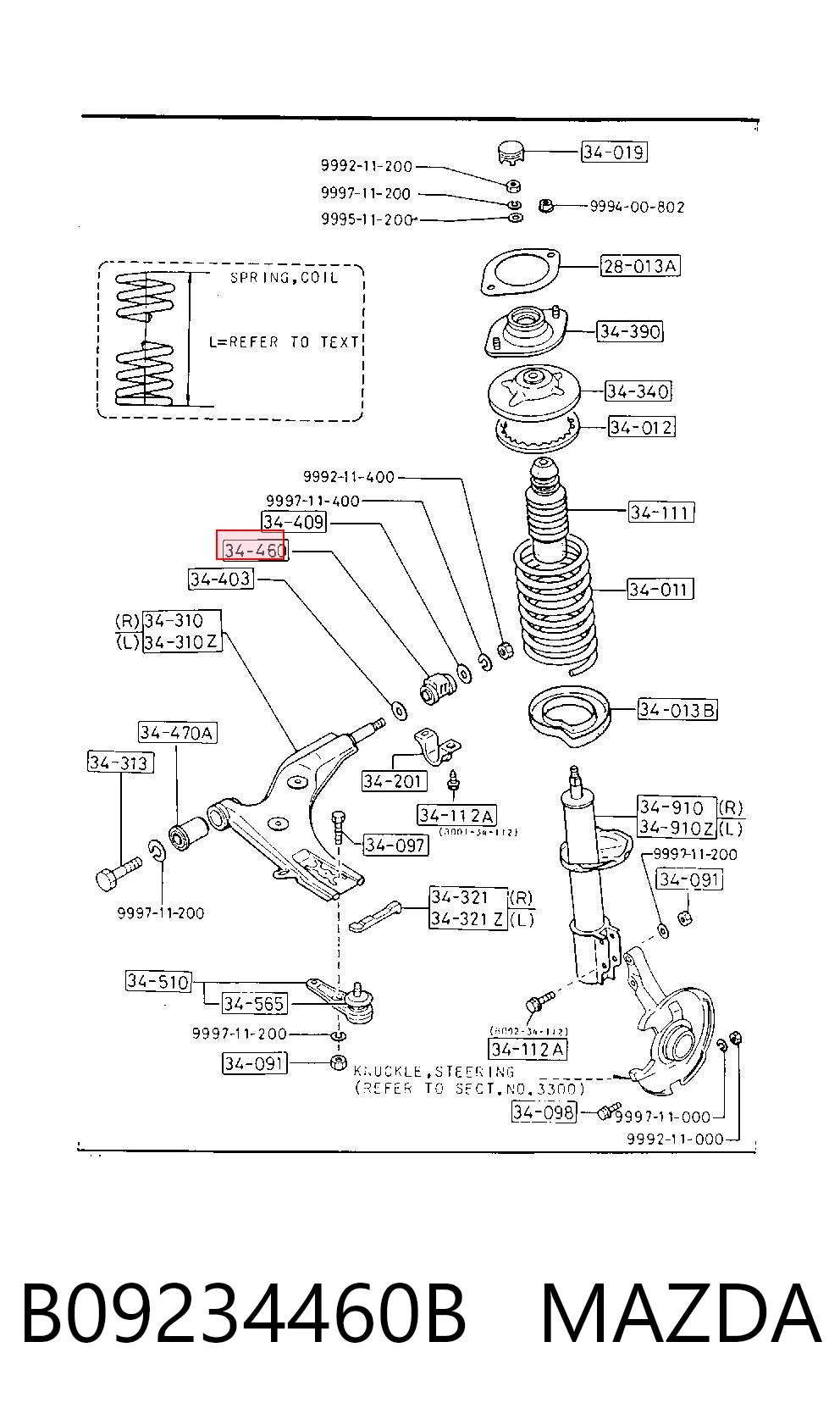Silentblock del brazo de suspensión para Mazda 323 BF