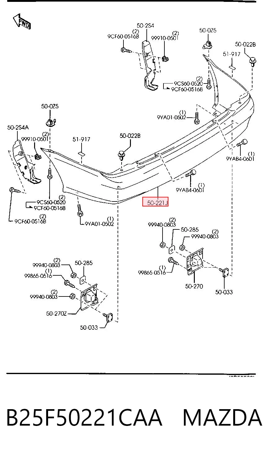 Comprar Parachoques trasero Mazda Protege  4 DOOR a bajo precio