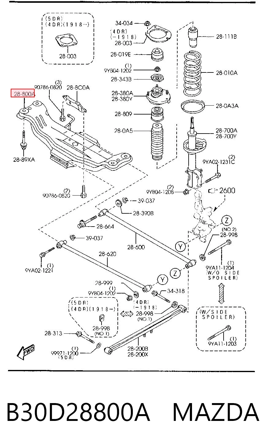 Puente trasero para Mazda 323 F VI BJ