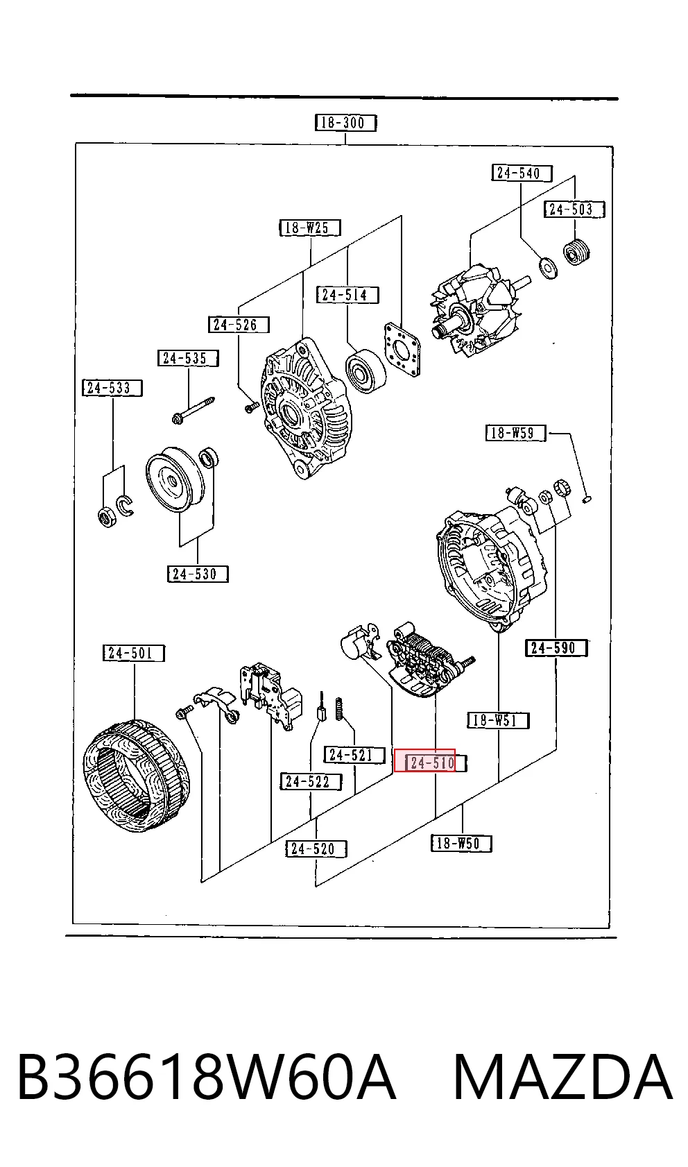 Alternador Diodo Puente Rectificador Mazda 323 IV (BG)