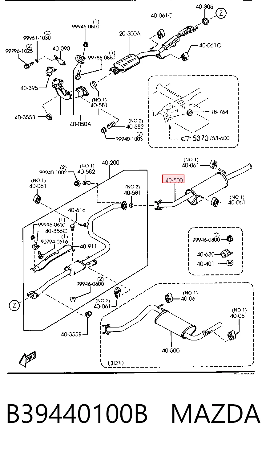 Silencioso trasero Mazda 323 V (BA)