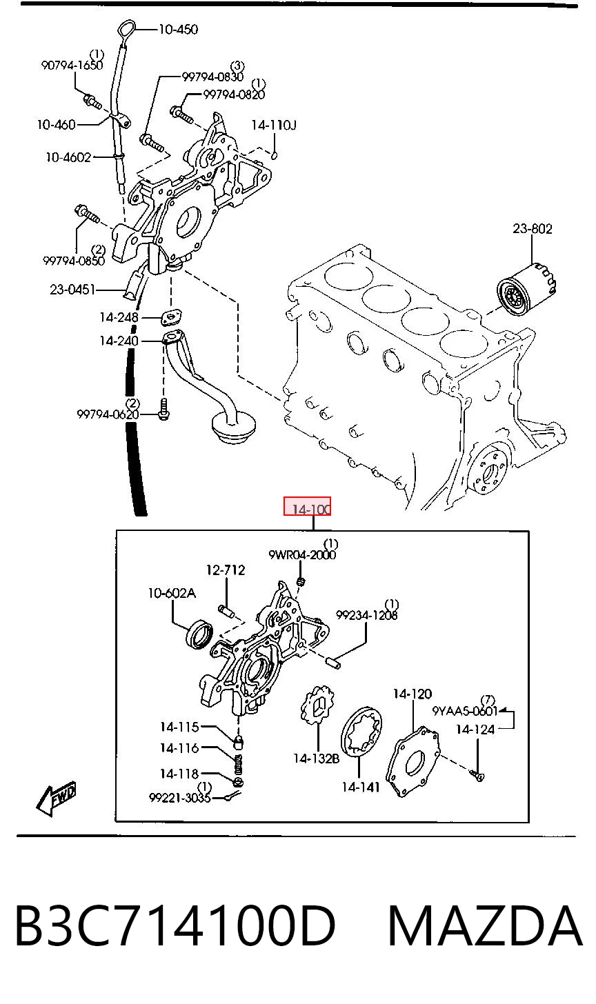 Bomba De Aceite para Mazda 323 BF