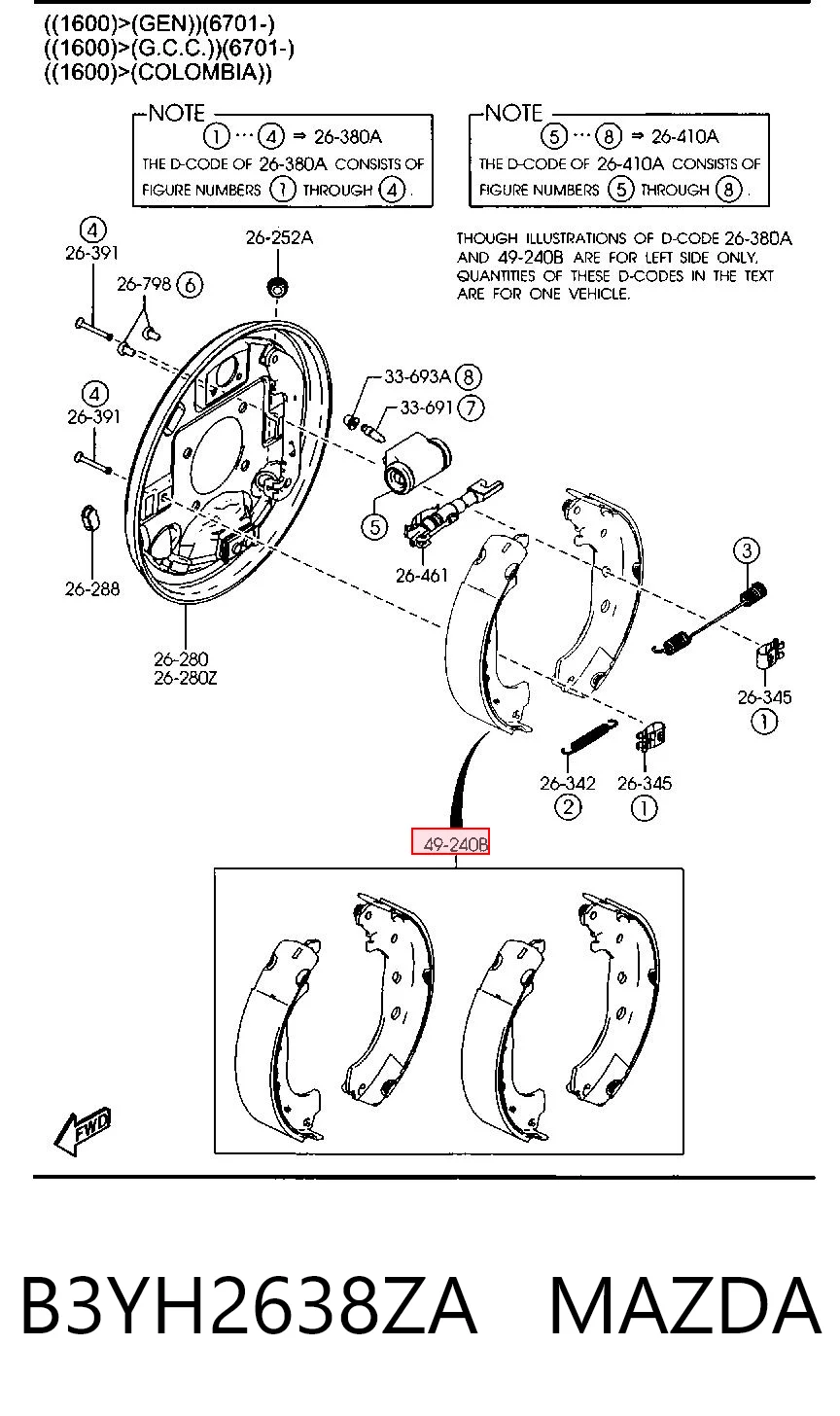 Zapatas de freno para Mazda 3 BK12