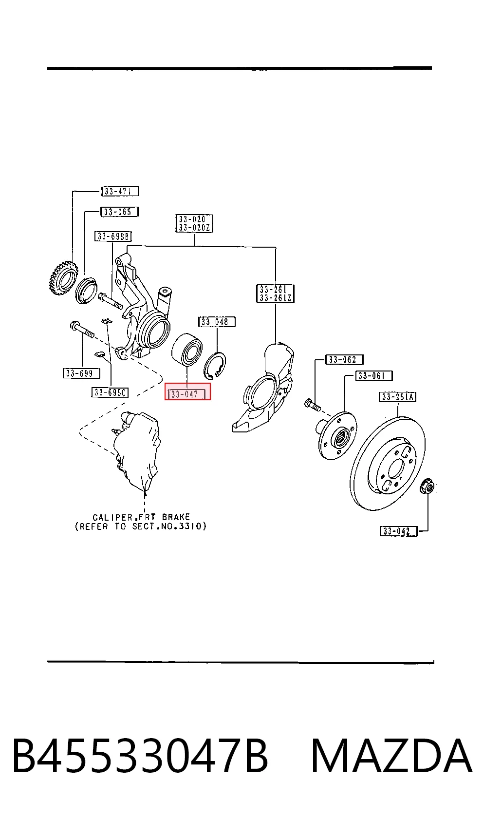 Rodamiento de rueda trasera Mazda 323 VI (1998-2003)