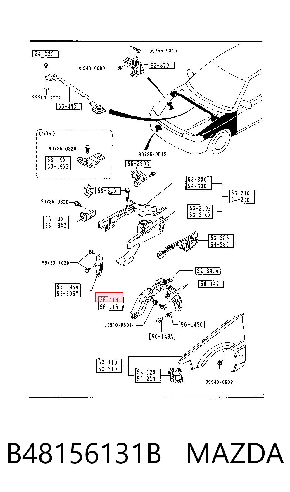 Comprar Paso de rueda delantero derecho Mazda 323 IV BG a bajo precio