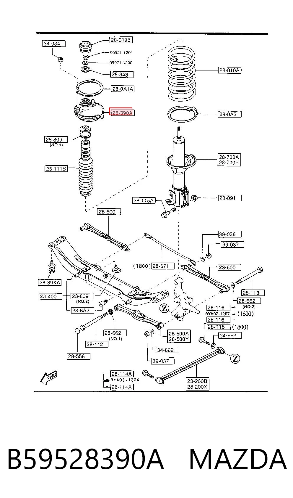 Copelas trasero Mazda 323 IV (BG)