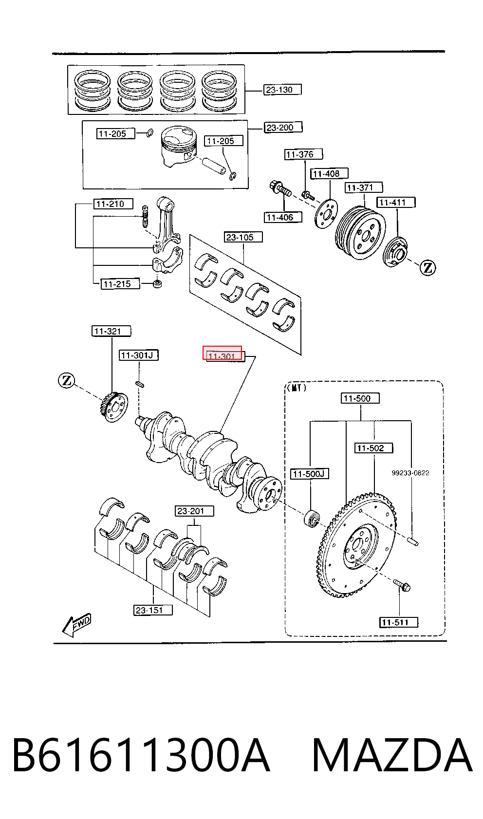 Cigüeñal para Mazda 323 BF