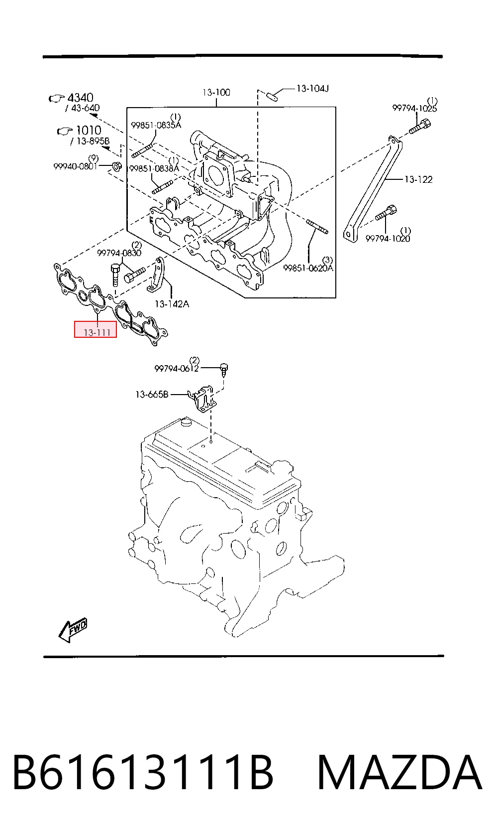 Comprar Junta del colector de admisión Mazda 323 IV BG a bajo precio