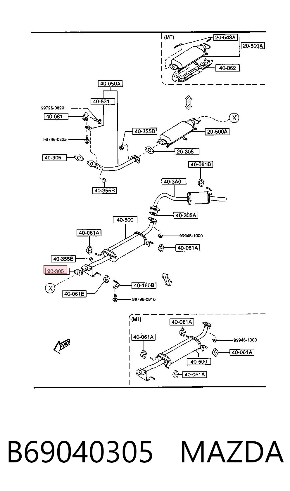 Junta de escape para Mazda 626 GD